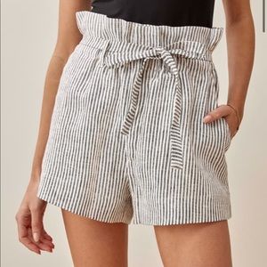 NWT reformation Theodore linen shorts